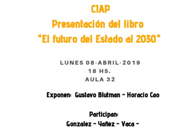 Presentación del libro – El Futuro del estado al 2030